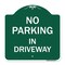 Signmission Designer Series Sign No Parking in Driveway, Green & White Aluminum Sign, 18" x 18", GW-1818-23723 A-DES-GW-1818-23723 - alternate 1